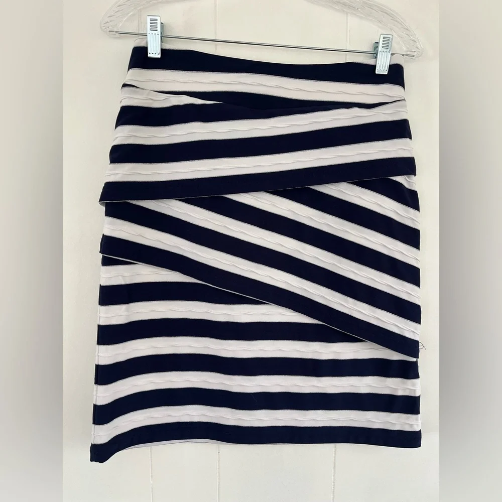 J. McLaughlin Blue White Stripe Nicola Skirt Size XS - Picture 9 of 10